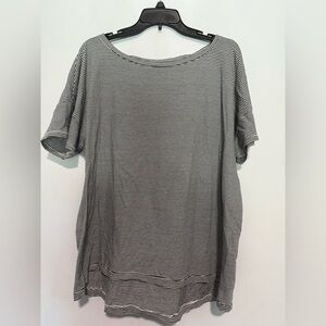 Eileen Fisher Womens Striped Blouse Size Large 100% Organic Cotton